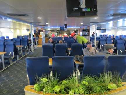 inside the ferry passenger compartment